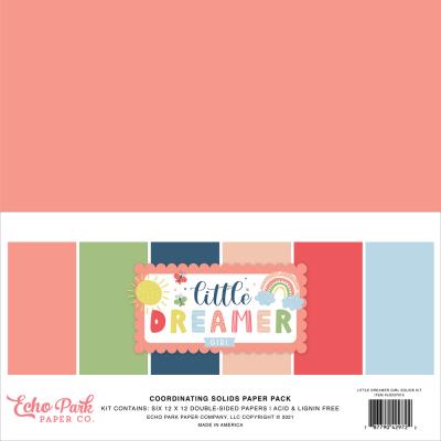 Echo Park Little Dreamer Girl Cardstock - Solids Kit